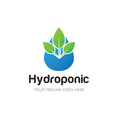 hydroponic logo and icon vector illustration design template