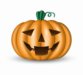Halloween pumpkin isolated on white background. Vector illustration
