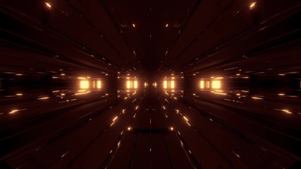 dark clean sci-fi space tunnel corridor 3d rendering background wallpaper