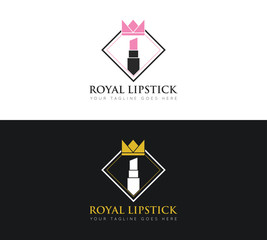 lipstick logo and icon vector illustration design template