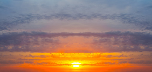 dramatic evening sky at the sunset