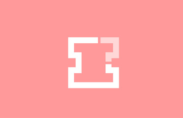 Fototapeta premium pink white alphabet letter i for logo icon design
