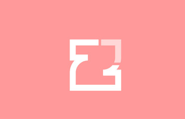 pink white alphabet letter z for logo icon design