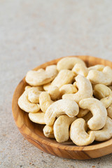 cashew nuts on granite surface