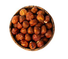 hazelnuts isolated on white background