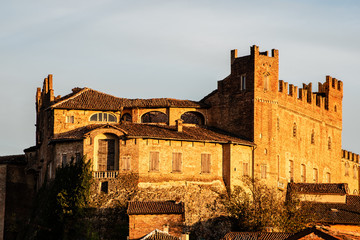 Montemagno Castle in sunset light