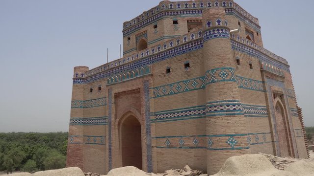 Uch Sharif Baha'al Halim and Nuriyas Tomb Breathtaking Picturesque Frontal View on a Sunny Blue Sky Day