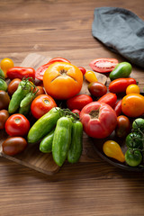 Set of local tomatoes close-up