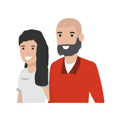 Couple of woman and man cartoon design