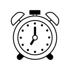 Time icon. Alarm symbol isolated on white background.