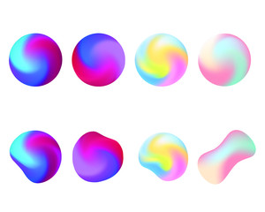 Modern fluid vector elements, liquid design elements in pastel colors.