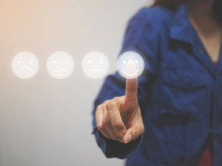 excellence rating online concept, customer 5 stars review, positive feedback of satisfied customer