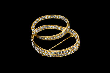 Diamond brooch isolated