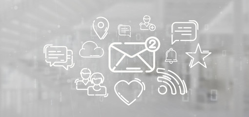 Fototapeta premium Cloud of social media network icon