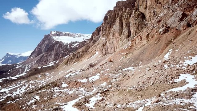 Aerial View Of Jagged Mountains In The Summer