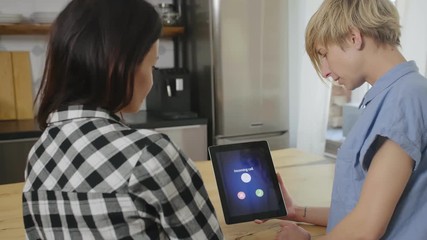 Lesbians enjoying nice video call