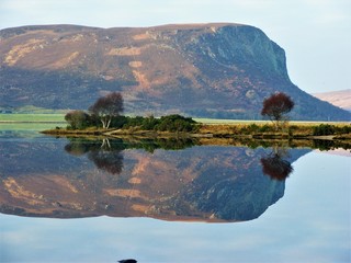 Loch Brora Carrol Rock Reflection
