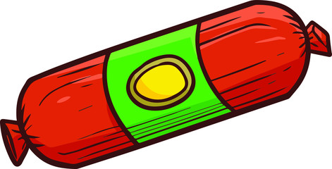Cute and funny big sausage green yellow plastic packaging