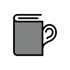 Cup book flat icon on white background