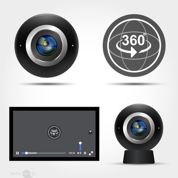 Virtual Reality 360 Media player interface
