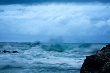 Waves crashing on a gloomy day, Umhlanga, Kwa-Zulu Natal, South AFrica