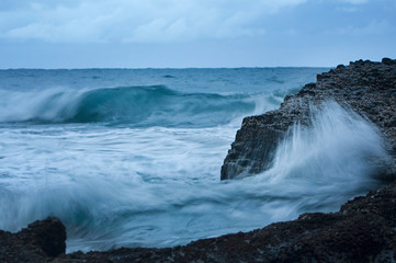 Waves crashing on a gloomy day, Umhlanga, Kwa-Zulu Natal, South AFrica