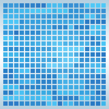 Blue mosaic pattern.