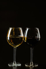 Wine glass on a dark background, studio shot