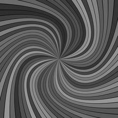 Grey abstract psychedelic striped swirl background design - vector illustration with swirling rays