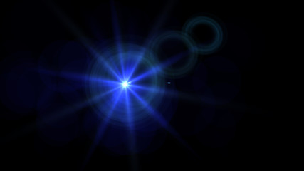 Bright blue light lense flare