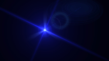 Fototapeta premium Bright blue light lense flare