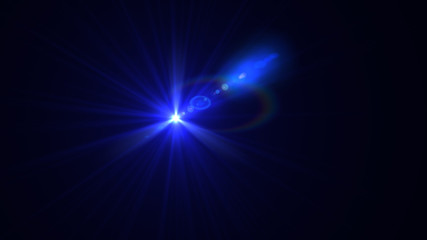 Bright blue light lense flare