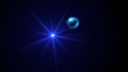 Bright blue light lense flare