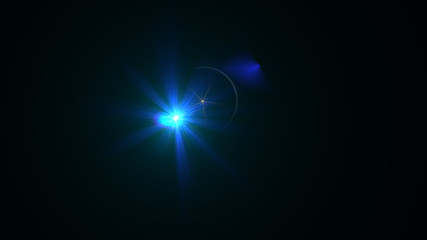 Bright blue light lense flare