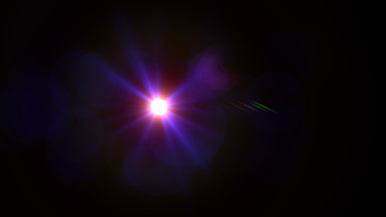 Bright blue light lense flare