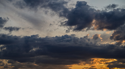 Fototapeta premium Dramatic sky with clouds. Nature background.