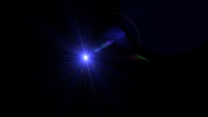 Bright blue light lense flare