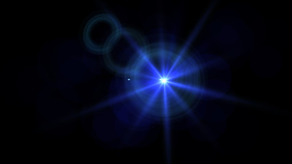 Bright blue light lense flare