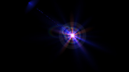 Bright blue light lense flare