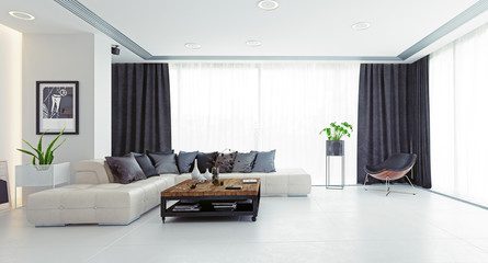 Modern living room design.