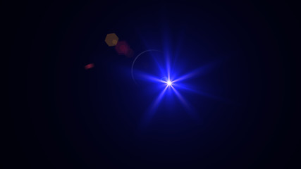 Bright blue light lense flare