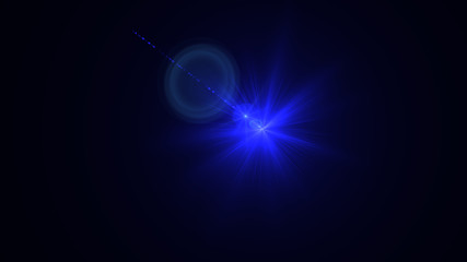 Bright blue light lense flare