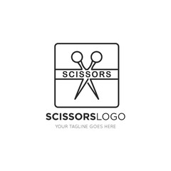 scissors logo and icon vector illustration design template