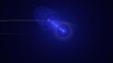 Bright blue light lense flare
