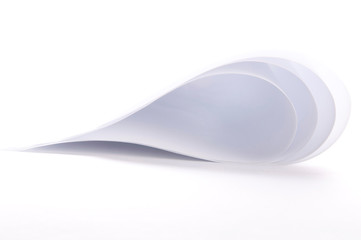 White paper on white background, high key exposure, highly abstract