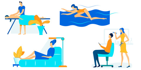 People Spending Time on Weekend Set, Sparetime