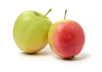 Red apples isolated on white background
