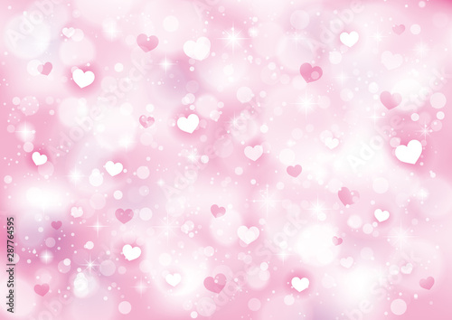 ハート 光 キラキラ 背景 ピンク Wall Mural Wallpaper Murals メガネ