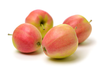 Red apples isolated on white background