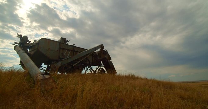 Rural Area Threshing Machine Time-lapse